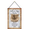 Metall Schild 20x30cm mit Kordel Charakter Selkirk Rex Katze Blechschild