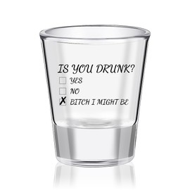 Mokoart Is You Drunk Shot Glass - Cute Shot Glasses for Women or Men - Funny Shot Glasses for Adults - Fun Gifts for Men or Women - Silly Drinking Glasses for Adults