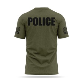 13FA Police Officer Shirt- USA Patriotic Durable Tee - Cotton & Poly Blend for Ultra Soft Comfort. Perfect for on Duty.