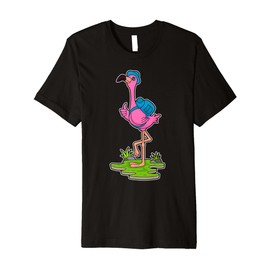 Flamingo Hiker Backpack Hat Premium T-Shirt