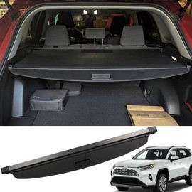 Marretoo for Toyota RAV4 Cargo Cover 2024 2023 2022 2021-2019 for Toyota RAV4 Accessories Black Retractable Factory Style SUV Trunk Cover Cargo Security Shade Trunk Cover