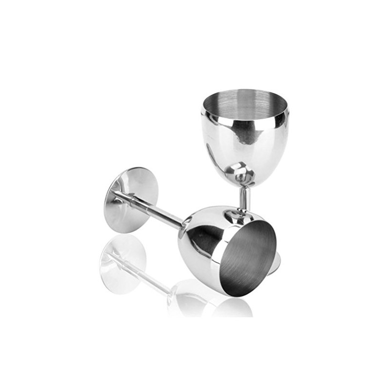 Addfun®Packung mit 2 Stück,Gute Qualität Rostfreier Stahl Kelch Rotwein Brille,14cm