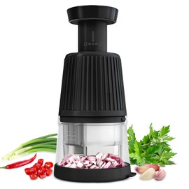 CHEFOLLA Nueva Mini Picadora de Verduras, Rallador de Ajos, Cortador de Verduras Prensadora, Manual 1 Vez De Presión Para 6 Cortes, Para Verduras, Cebollas, Nueces, Ensaladas, Apto para Lavavajillas