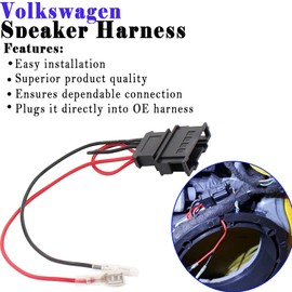 2 Pack Speaker Wire Harness Adapter Replacement for Volkswagen Speaker Harness VW Jetta GLI GTI Beetle Golf Passat Polo Car Speaker Connector Harness Adapter