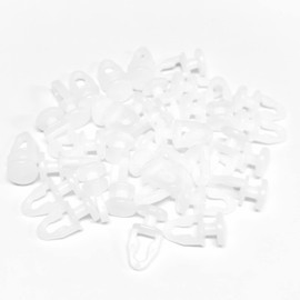 50-Piece Set of Curtain Runners for Curtain Rails, Curtain Track Rollers, Curtain Rail Parts, Universal, Plastic, White