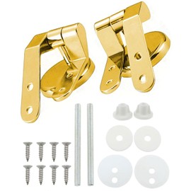 TPZORJX 2 Sets Toilettensitz Scharnier, Zinklegierung Scharnier mit Schrauben, Toilettendeckel Beschläge, Universal Toilettensitz, Toilettendeckel Schließung Fastener (Gold)