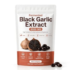 Fermented Black Garlic Extract, Natural Black Garlic Capsules, Odorless Garlic Supplements, Support Immunity, Boost Energy, Balance Digestion & Gut, Vegan, Non-GMO, 300 Softgels (1)