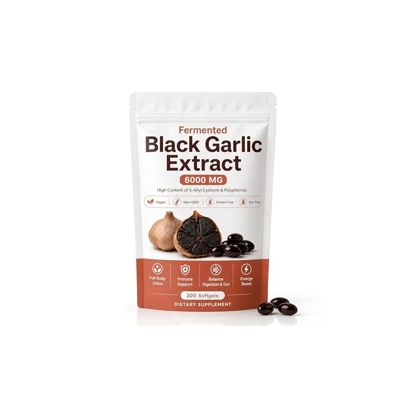 Fermented Black Garlic Extract, Natural Black Garlic Capsules, Odorless Garlic