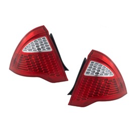 KarParts360 For Ford Fusion 2010 2011 2012 Tail Light Driver And Passenger Side | Pair | Red And Clear Lens | Chrome Housing | Hybrid | Excluded Bulbs | FO2818147, FO2819147 | 9E5Z13405A, 9E5Z13404A