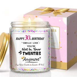 30th Birthday Gifts for Her, Happy 30th Birthday Candle with Sprinkles, Unique Birthday Gifts for Women Sister Best Friends Wife Coworker Bestie Turning 30 Birthday Present