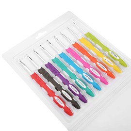 9 Piece Crochet Hook Set for Knitting, Aluminium Crochet Hook, Crochet Hook, Ergonomic Crochet Hooks, Crochet Hook Set, Smooth Needle Tools, Ergonomic Plastic Handle