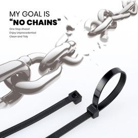 Cable Zip Ties Assorted Sizes 400 Pack (4+6+8+12) Inches, Self-Locking, 50 lbs Tensile Strength, UV Resistant Nylon cord Management for Home, Office, Garden, Workshop, Indoor and Outdoor (Black)