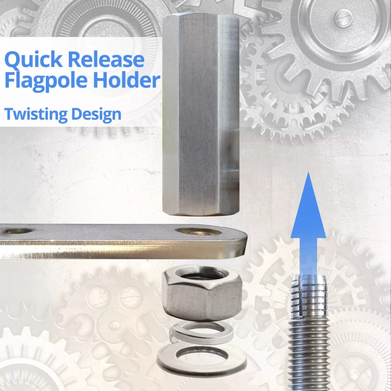 Anley Quick Release Flag Pole Holder - Stainless Steel Flag