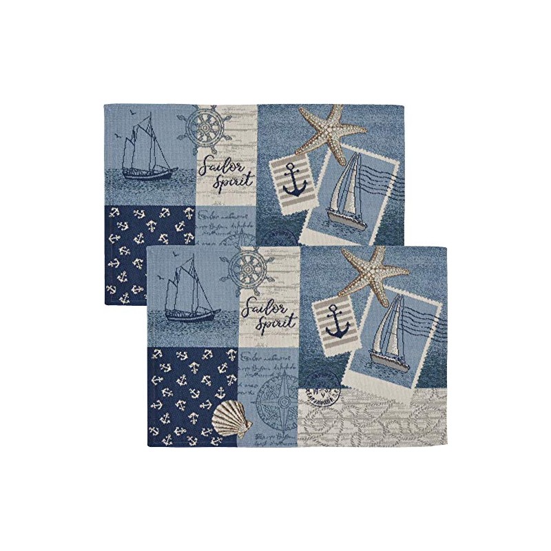 Sander Sailor Patch 2-Pack Tapestry Sailor Patch Placemat Size 32