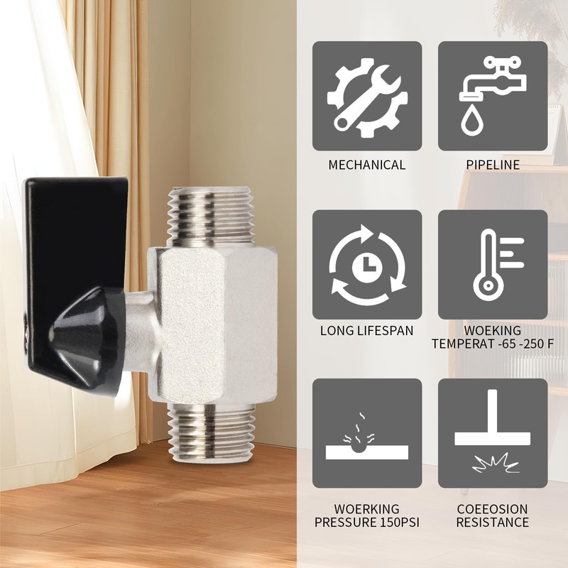 ChillWaves Brass Mini Ball Valve, Shut Off Switch Ball Valve