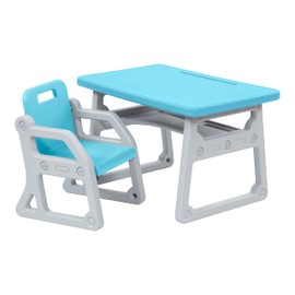 ECR4Kids Toddler Plus Desk and Chair, Kids Furniture, Cyan/Light Grey