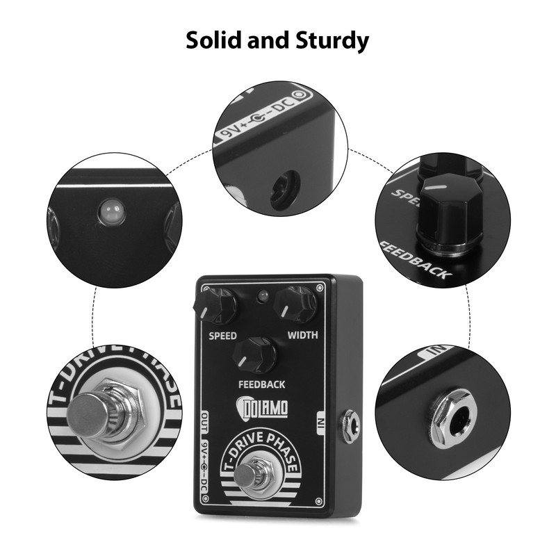 Dolamo T-Drive Phase Guitar Effects Pedal Width/Feedback/Speed DC 9V 6.35mm