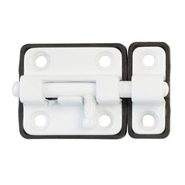 Amig - Zamak Door Bolt | Bolt Mod. 383 | Door Lock in White | Door Lock Bolt Door Slider | Dimensions: 54 x 36 | Screw-On Lock | With Plastic Base