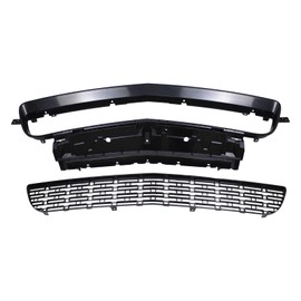 Roneeson Front Lower Grill Grille and Reinforcement Black for Dodge Challenger 2015-2023 Exc Widebody Hellcat