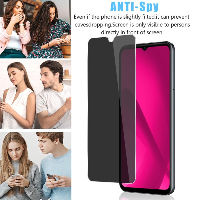 Anbzsign 2 Pack for T-Mobile Revvl 8 Pro Privacy Tempered