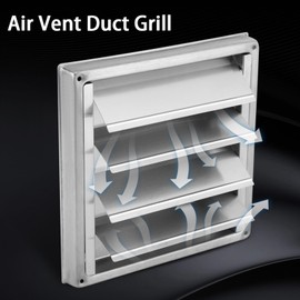 Outdoor Dryer Vent Cover, 3.7in Outside Dryer Vent Stainless Steel Wall Louvered Exhaust Vent Cover, 7.2x7.2in