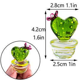 QFkris Mini Art - Figuritas de vidrio soplado hecho a mano para coleccionar, mesa para decoración del hogar, plantas de simulación D