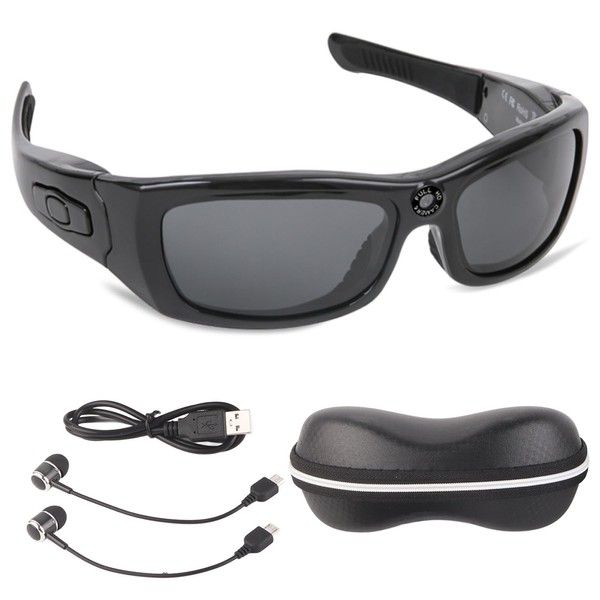 Camera Headset Glasses, 1080p Polarized Lens, Support Calling, Music, Video