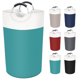 BlissTotes 90L Laundry Basket, Freestanding Laundry Hamper, Collapsible Dirty Clothes Hamper, Waterproof Fabric with Foam Protected Aluminum Handles for College, Dorm, Family (Green)