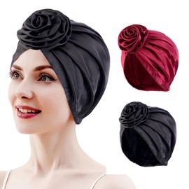 atnayo Hair Bonnet for Sleeping, 2 PCS Silk Bonnets for Sleeping Curly Hair Women Multicolour