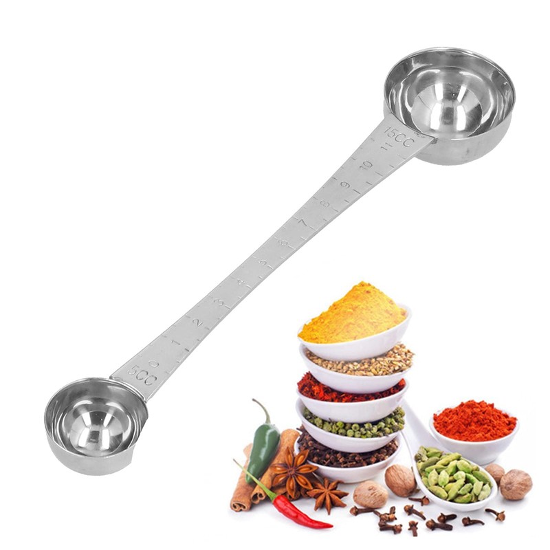 2 Pieces Stainless Steel Coffee Spoons, 2 in 1 Teaspoon,