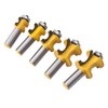 Gasea 5pcs 1/2 Inch Half Round Bearing Bullnose Router Bits