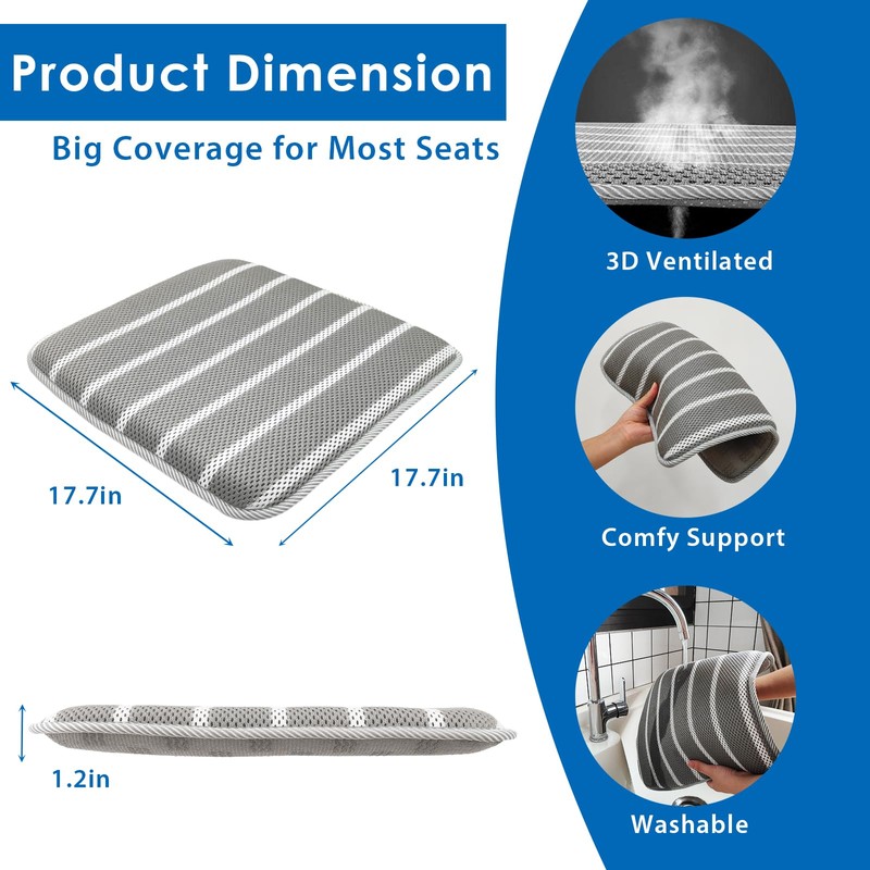 AEROiVi Office Chair Cushion,17.7" L × 17.7" W × 1.2"