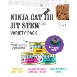 "I and love and you" Naked Essentials Canned Wet Cat Food, Stew Variety Pack (Chicken, Salmon, Tuna), Grain Free, Real Meat, No Fillers, 3 oz Cans, Pack of 12 Cans