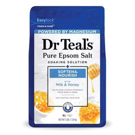 Dr. Teal's 닥터 틸의 엡섬 소금 담금액, 우유와 꿀로 부드럽고 영양 공급, 48온스 [48 Ounce (Pack of 4)] Dr. Teal's Epsom Salt Soak with Milk and Honey, Softening and Nourishing, 48 Ounce [48 Ounce (Pack of 4)]