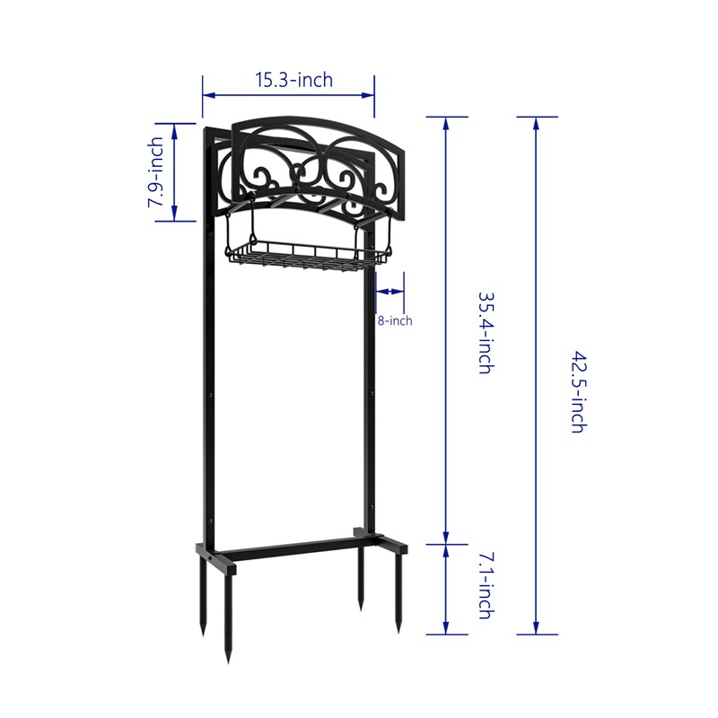 CALIDOLA Freestanding Garden Hose Holder - Heavy Duty Metal Stand
