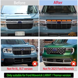 Aunginsy Car Front Bumper Grille Cover Trim Compatible with Ford Maverick Lariat 2022-2024 Front Grille Inserts Clip-in Grille Guard Car Air Inlet Vent Grille Decorative Cover ABS Exterior Accessories
