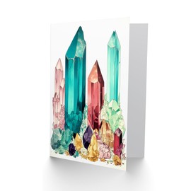 Artery8 Gemstone Crystals Healing Vibes Energy for Wife Her Mum Sister Daughter Mom Gran Nan Birthday Thank You Get Well Soon Blank Art Greeting Card