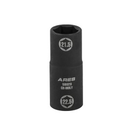 ARES 59020-1/2-inch Drive 21.5 x 22.5mm Half Size Lug Nut Flip Socket - Impact Grade Chrome-Moly Steel – Remove Warped, Damaged, and Bloated Chrome Capped Lug Nuts