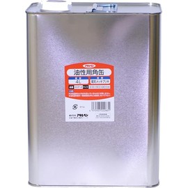 Asahipen KKP-4 Metal Container for Oil-Based Rectangular Can 1.8 gal (4 L) with Lid, Steel, Made in Japan
