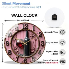 Easy Installation 12 Inch Large Glass Wall Clock with Included Hardware and Guidesheet size: 12 in, color: White