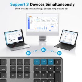 Bluetooth Keyboard and Mouse for Mac, OMOTON Wireless Multi-Device Keyboard with Numeric Keypad, Keyboard and Mouse Combo, for MacBook Pro/Air, iMac, iMac Pro, Mac Mini, Mac Pro