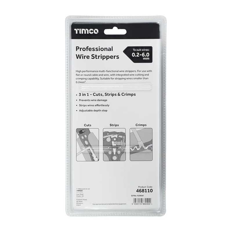 TIMCO Professional Wire Strippers - 3 in 1 Cuts, Strips