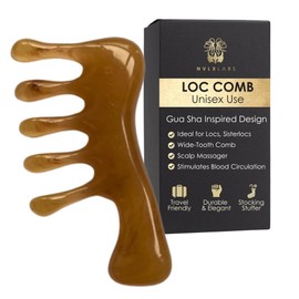 NVLX LABS Loc Comb 4.25 Inch Scalp Massager Tool | Gua Sha Hair Care Inspired Wide Tooth Comb for Locs & Curls - Head Massager, Hair Detangler for Sisterlocs, Dreadlocks