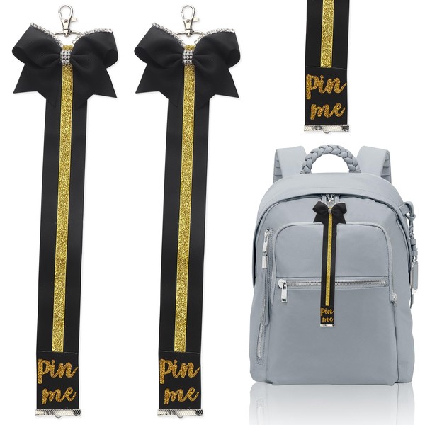 Estivaux 2 PCS Cheer Pin Me Ribbon Keychain for Backpack,