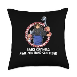 Brake Cleaners Real Men Hand Sanitizer Car Mechanic Auto Throw Pillow
