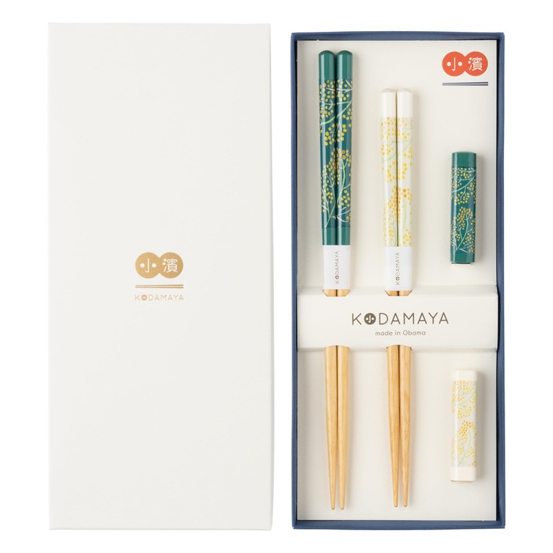 KODAMAYA GA-K03 Pair Gift with Chopsticks Rest Mimosa Pair