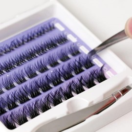 Racimos De Pestañas, 45pestañas Mixtas Racimo Pequeño 10-14Mm mezcla 3D Cluster Lashes DIY Extensión Pestañas Racimos De Pestañas Volumen Wispy Lashes Super Thin Band Reutilizable Suave & Cómodo (A2+)