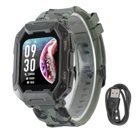 Kids Fitness Tracker Watch Waterproof 380mAh Battery 24 Sports Modes Activity Tracker Sports Smartwatch Camouflage Green