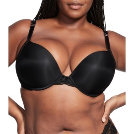 Victoria's Secret Dream Angels Push Up Bra, Padded, Plunge Neckline, Bras for Women, Black (36A)