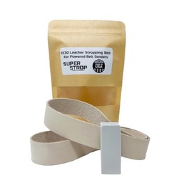 1x30 inch Leather Honing Strop Belt Super Strop with White Buffing Compound fits 1x30 Powered Belt Sanders